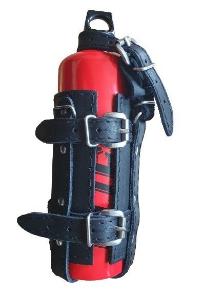 Minachting Quagga Inzichtelijk Lederen Benzinefles Houder Zwart - Benzinefles Houders / Flessen -  Handgemaakte Motortassen en Accessoires